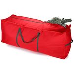 Vinsani® 7ft/9ft Christmas Xmas Tree Decoration Lights Presents Gift Zip Up Sack Fabric Storage Bag Waterproof Décor Accesories Organiser (124 x 30 x 50 cm) - Red
