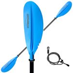 Overmont Kayak Paddles with Leash - 90.5in/230cm Aluminum Alloy Shaft Adjustable Boating Oar for Kayaking Boating Canoeing