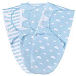 Mama Cheetah Baby Swaddle Sack, Organic Swaddle Blanket, Newborn Swaddle Sleep Sacks, Adjustable Infant Swaddle Wrap, Easy Swaddles for Boy 0-3 Month, Baby Essentials, Nursery Swaddling 3-Pack, Blue