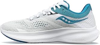 Saucony Women's Ride 16 Running Shoe, White/Ink, US 10