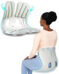 curble Grand, Ergonomic Back and Lumbar Support for Good Posture Correction and Back Pain Relief, Perfect for Office, Floor Seat, and Work from Home, Patented (Grey)