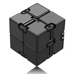 Funxim Infinity Cube Fidget Toy Cube suitable for Adults & Kids, New Version Fidget Finger Toy Stress and Anxiety relief, Killing Time Fidget Toys Infinite Cube suitable for Office Staff (Black)