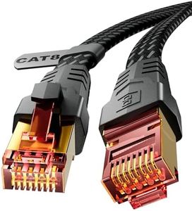 Cat 8 Ethernet Cable 1m 2m 3m 5m 10m 15m 20m 30m, Cat8 High Speed 40Gbps 2000Mhz Flat Internet Cable, Nylon Braided RJ45 Network LAN Wire, for Gaming PC/Modem/Router, Faster Than Cat6/Cat7-5m