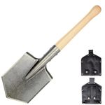 Mastiff Gears® Battle Wolf Shovel, Remodeled Sapper Shovel, Heavy-Duty Shovel with Hardwood Handle, Ideal for Camping, Hiking, Fishing, Self-Defence and Emergency (Battle Wolf Shovel)