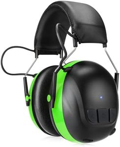 Kalence Bluetooth 5.4 Hearing Protection with 120H Working Time, 30dB Safety Earmuffs, Rechargeable Bluetooth Work Headphones, Ear Protection for Mowing, Workshops, Construction, Snowblowing, Green