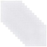 Pllieay 30 Pieces 6 Count Mesh Plastic Canvas Sheets for Embroidery, Acrylic Yarn Crafting, Knit and Crochet Projects (4.1 X 4.1 inch)