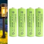 4 x Soluminate™ AA Solar Light Batteries (400mAh) Size AA 1.2V Rechargeable NiMH for garden solar lights