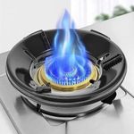 SHUTTLE ART 1 pcs Black Gas Stove Burner Covers Cast Iron Wok Support Ring, Camping Gas Stove Pot Stand Bracket Windproof Stove Pot Holder Burner Grate for Home Kitchen Camping Gas Ring Reducer