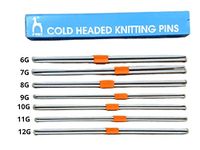 Pony Single Point Round Knob Aluminium Cold Headed Knitting Pins/Knitting Needles (Grey, Size No. 6 to 12, Length 25cm)