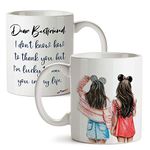 FirseBUY Cute Bestie Friendship Quotes Printed 11 Ounce Ceramic White Coffee Mug for Best Friends - 1 Pcs