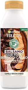 Garnier Fructis Hair Food Burro Di Cacao Rigenerante, Balsamo Per Capelli Secchi E Ricci, 97% Di Ingredienti Di Origine Naturale, Senza Siliconi, 350 Ml