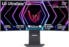 LG 39GS95QE Ultragear OLED Curved Gaming Monitor 39-Inch WQHD 800R 240Hz 0.03ms DisplayHDR True Black 400 AMD FreeSync Premium Pro NVIDIA G-Sync HDMI 2.1 DisplayPort Tilt/Height/Swivel Stand - Black