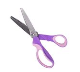 Pinking Shears, Stainless Steel Pinking Shears Comfort Grip Handled Professional Fabric Crafts Dressmaking Zig Zag Cut Scissors Sewing Scissors (9", Serrated, Purple)