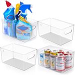 Chikit 4 PCS Clear Plastic Storage 