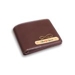 Innovative Gifts Men's Customized Wallet I Slim Stylish Leather Personalized Purse with Name & Charm I Unique Birthday Anniversary Gift for Men Boy Husband Employees Client I Set of 1 - Brown