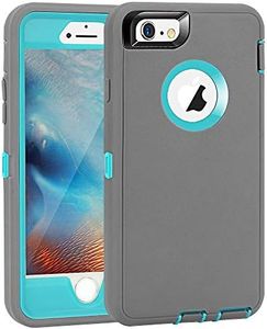 iPhone 6 Plus/6S Plus Case, Maxcury Heavy Duty Shockproof Series Case for iPhone 6 Plus /6S Plus (5.5") with Built-in Screen Protector Compatible with All US Carriers (Gray/Lt Blue)