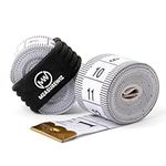 MeasureWiz Tape Measure - 60 Inch 150 cm Soft Fabric White Measuring Tape for Tailors Dressmakers and Sewing - Metric Waist and Body Measurements - Reusable Ziplock Bag Convenient Storage