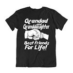 buzz shirts Grandad & Granddaughter, Friends for Life, Grandfather T-Shirt, Regular Fit, Made from Organic Cotton Black