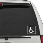 XTRAYXRAY Handicap Handi Cap Sticker Wheelchair Disabled Window Parking Decal Window Bumper Decal Sticker Suitable for Cars, Trucks 5inch White 2PCs