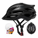 ioutdoor Bike Helmet Men, Cycle Helmet Ladies, Adjustable 56-62cm, Insect Net, Detachable Visor, 22 Vents, Lightweight, Bicycle Helmet for Adult Womens Teenagers Girls Boys (Black)