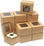 BIG BOX- 25 Piece Bakery Boxes with Window 3x3x2.5 Mini Cookie Boxes Macaron boxes Small Donut Pastry Boxes for Party