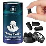 Ear Plugs for Sleep, The Best Noise Cancelling Foam Ear Plugs for Sleeping, 60 Pairs 38DB Highest SNR by Sleepy Panda, New & Upgraded Reusable & Custom Fit Super Soft Earplugs (Black)