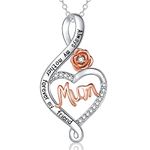 VOSAP Mum Gifts, S925 Sterling Silver Mum Necklace Jewellery Gift for Mum Christmas Presents, Mum Gifts from Daughter Son, Birthday Mothers Day Gifts for Mum with Gift Box