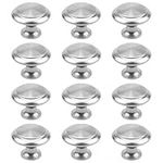 AvoDovA 12PCS Round Cabinet Knobs, Cabinet Hardware Knob, Stainless Steel Brushed Nickel Round Drawer Pull Handle with Screw for Kitchen Bathroom Bedroom Drawer Door Cupboard Wardrobe