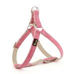 Plutus Pet Cotton Hemp Step In Dog Harness, Sustainable, Lightweight and Escape-Proof, Easy Walk Dog Harness for Puppy Small Medium and Large Dogs, Hot Pink, XS