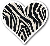 Magnet Me Up Zebra Print Heart Magnet Decal, 5 Inches, Heavy Duty Automotive Magnet for Car Truck SUV Or Any Other Magnetic Surface, Expressing Interest for Wild Animals in Sahara, Crafted in USA