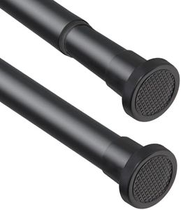 Black Shower Tension Rod 78-193cm, Diameter 25mm Extendable Spring Tension Pole without Drilling for Shower Curtain, Door Curtain, Wardrobe, Bathroom