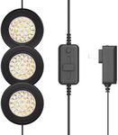 GETINLIGHT 2.5" Wide 3000K Dimmable LED Puck Lights Kit, Plug-in Installation with Recessed or Surface Mounted, Black Finish Over Metal Construction, Set of 3, IN-0113-3-BK
