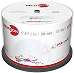 PRIMEON CD-R 80Min/700MB/52x Cakebox (50 Disc), Photo-on-disc ultragloss Surface, Water Resistant Inkjet Fullsize Printable