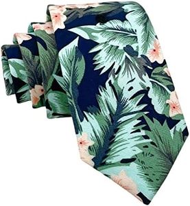 Kebocis Boys Tie Cotton Necktie for Children, Floral - Navy, 119