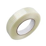 Chudian 1 Roll Fiberglass Filament Tape, Filament Grid Tape Cricket Bat Fibreglass Tape Cricket Bat Repair Tape Sports Fiberglass Packing Tape (25mm Width,50m Length)