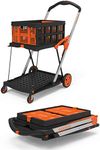 BLACK+DECKER BXWT-H204 Double Platform Trolley and Basket 40+20Kg Capacity, Black and Orange Colour