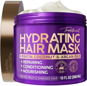 Hydrating Hair Mask for Damaged Hair - Keratin Hair Treatment w/ Argan & Coconut Oil | Biotin | Collagen - Deep Conditioner For Dry Hair, Hair Repair & Moisturizing Hair Mask for All Hair Types 10 Oz