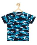 BAUS Cotton Casual Regular Fit Half Sleeve Classic Blue Camo T-Shirt for Boys (5-6 Years)