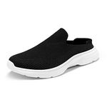 DREAM PAIRS Womens Mules Shoes Knit Slip-on Sneakers Comfort Slippers Flats Platform Lightweight Breathable Non-Slip Walking Shoes,Size 6,Black,SDML2201W