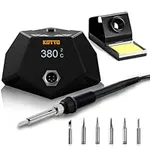 KOTTO KT-68P 60 WATT OLED Digital Soldering Station Kit Includes Everything You Need: Five Iron Plated Copper Tips, OLED Temperature Display, Iron Holder, PID Auto Correction, ESD, C/F Switch.