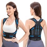GOXKMYOD Back Brace Posture Corrector for Women and Men,Adjustable Full Back Support, Provides Shape For Neck Shoulders Back (Medium)