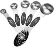 VIYANG SALES Magnetic Measuring Spoon Set, Stackable, 5 Pieces, Stainless Steel, Microwave Safe