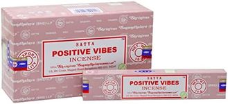 EARTH Satya Positive Vibes Incense Sticks 15 GMS (Pack of 12) (Green Certified) Indian Perfumed Hand Rolled Agarbatti Perfect for Worship,Relaxation, Medication.