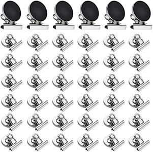 Papercode 36 Strong Scratch-Free Refrigerator Magnet Clips for Organizing & Decorating - Bonus Magnetic Notepad (36 Pack)