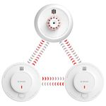 X-Sense Wireless Interlinked Smoke Alarms and Heat Alarm Scotland Bundle, 1 Heat Alarm & 2 Smoke Alarms, Sealed 10-Year Lithium Battery, EN 14604 Standard and BS 5446 Compliant, Link+ Series, HS21