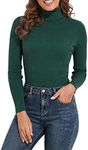 PrettyGuide Women's Ribbed Turtleneck Long Sleeve Sweater Green XL