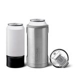 BrüMate HOPSULATOR TRíO 3-in-1 Stainless Steel Insulated Can Cooler, Works with 12 Oz, 16 Oz Cans and As A Pint Glass (Stainless)