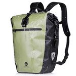 BAIGIO Waterproof Bicycle Rolltop Backpack Panniers 27-30L Bike Front Rack Bag Rear Carrier Rucksack Cycling Back Seat Bag with Detachable 17 inch Liner Handbag, Travel Sport (Army Green)