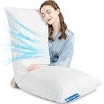 Cooling Body Pillow for Adults,Adjustable 58inch Extra Long Pillows for Sleeping, Shredded Memory Foam Full Body Pillows,Ultra Soft Cool Rayon Derived from Cover with Zipper, Support for Neck