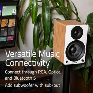 Fluance Ai41 Powered Bookshelf Speakers – Bluetooth, 90W Stereo Pair